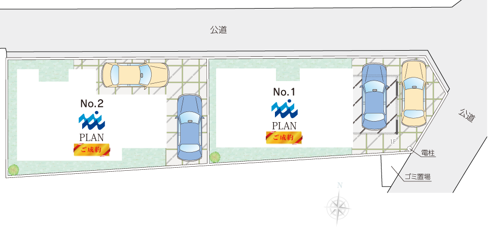 厚木市妻田東新築一戸建ての区画図