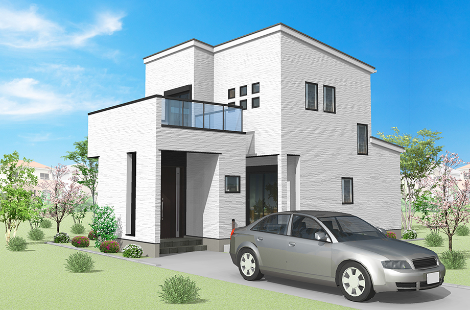 厚木市妻田東 新築一戸建て【2号棟　建物完成イメージCG】※実際とは異なる場合がございます。