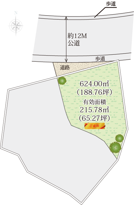 秦野市富士見町土地の区画図