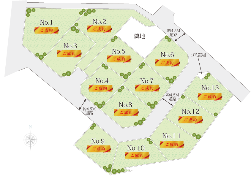 秦野市緑町新築一戸建ての区画図