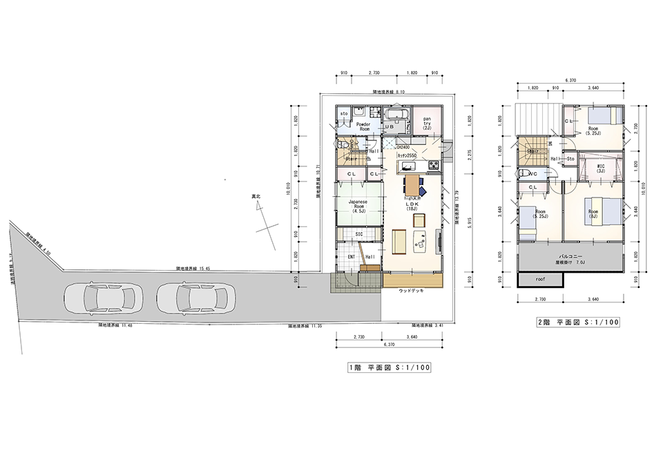 建物参考プラン2区画