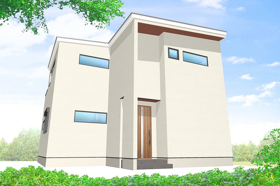 【1号棟　建物完成イメージCG】※実際とは異なる場合がございます。
