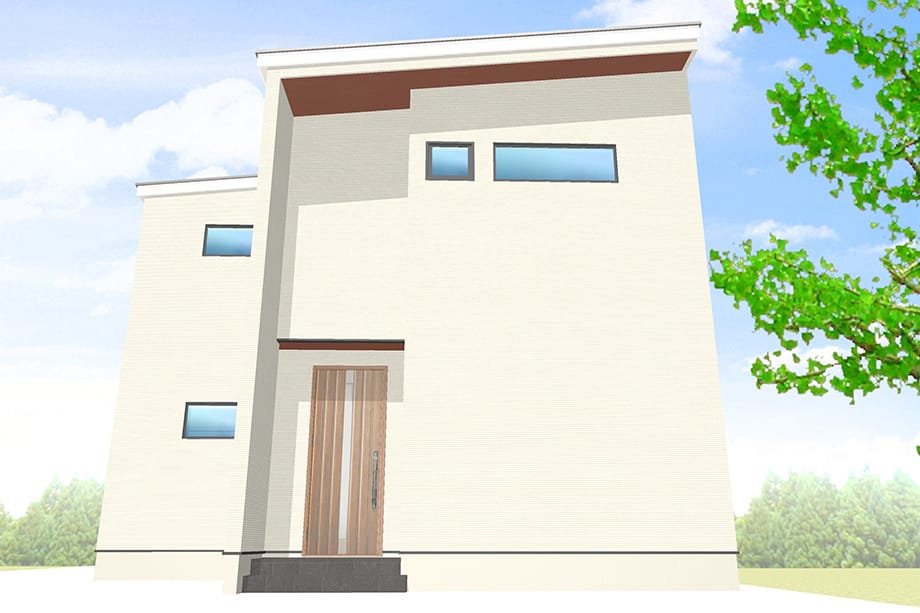 【1号棟　建物完成イメージCG】※実際とは異なる場合がございます。