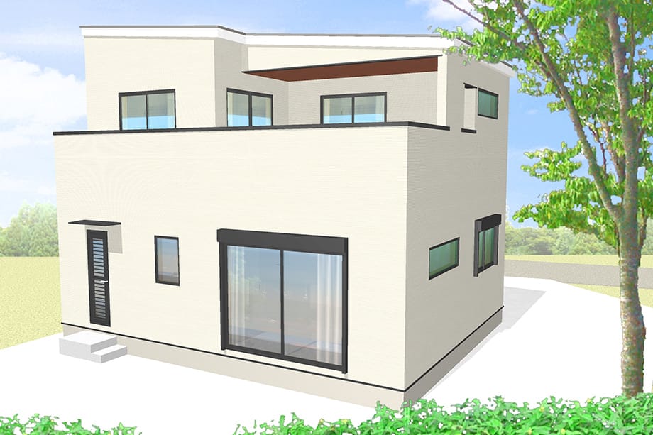 【1号棟　建物完成イメージCG】※実際とは異なる場合がございます。
