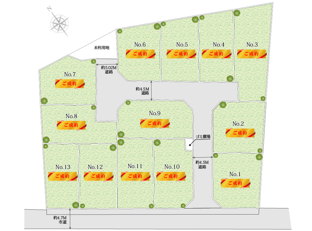 秦野市三屋　新築一戸建ての区画図