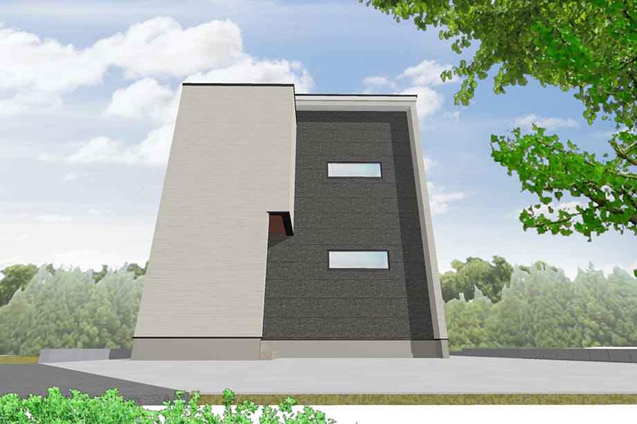 【4号棟　建物完成イメージCG】※イメージパースにつき実際とは異なります。