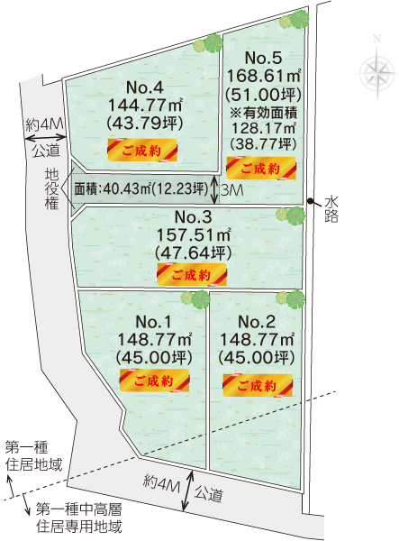 中郡二宮町中里土地の区画図