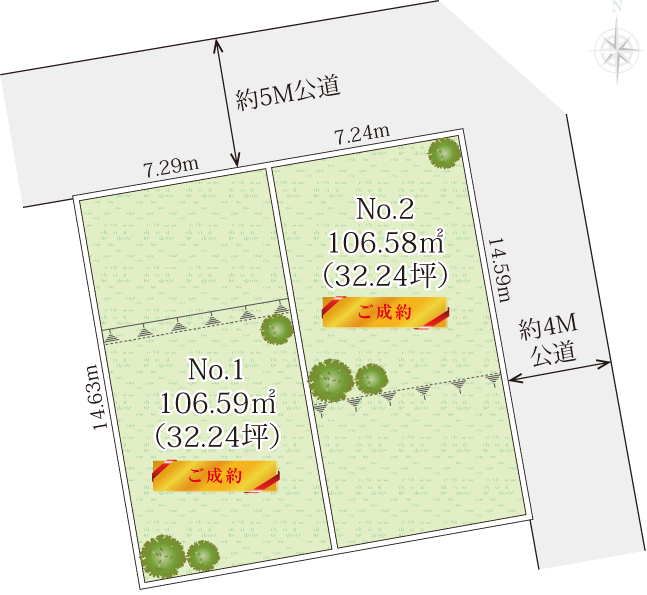 平塚市龍城ケ丘土地の区画図
