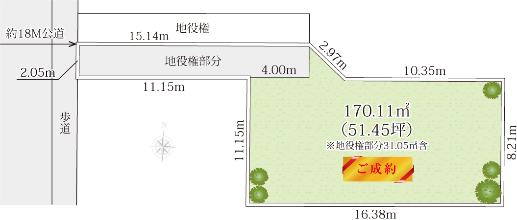 平塚市八重咲町土地の区画図